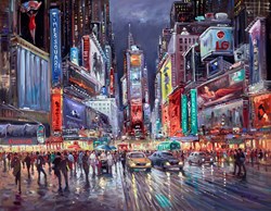 Hot Dogs, Times Square by Henderson Cisz - Original Painting on Box Canvas sized 45x35 inches. Available from Whitewall Galleries